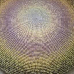 Handmade Round Wool Rug, Modern Crochet Area Rug - thumbnail 4