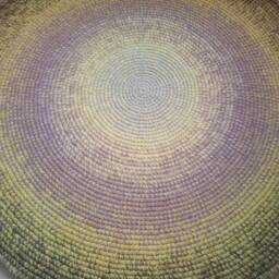 Handmade Round Wool Rug, Modern Crochet Area Rug - thumbnail 3