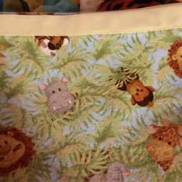 Baby Quilt Set Safari Animals, Receiving Blankets - 3 Piece - thumbnail 2
