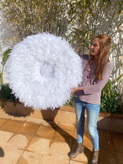 Feather Wall Decor, Juju Hat Wall Decor Feathers, Boho Feathers Jujuhat, - Juju Donut - image 1