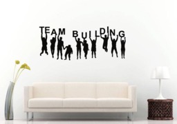 Teamwork Team Building People Holding Sign Office Space Work Success Motivation Wall Sticker Decal Vinyl Mural Decor Art L2397 - thumbnail 1