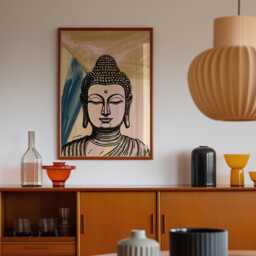 Buddha Wall Art Print - Zen Meditation Decor Spiritual Asian Home Poster Mindfulness Minimal Gautam Buddhism - thumbnail 2