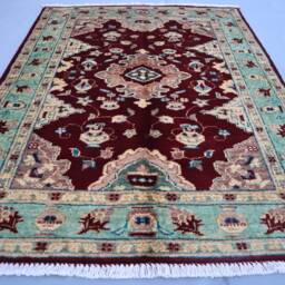 3x4 Ft Afghan Geometric Area Rug Soft Pile Wool Handmade Rug, Oriental Red Boho Contemporary Door Mat, Bathroom, Home Decor Carpet - thumbnail 3