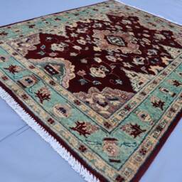 3x4 Ft Afghan Geometric Area Rug Soft Pile Wool Handmade Rug, Oriental Red Boho Contemporary Door Mat, Bathroom, Home Decor Carpet - thumbnail 2