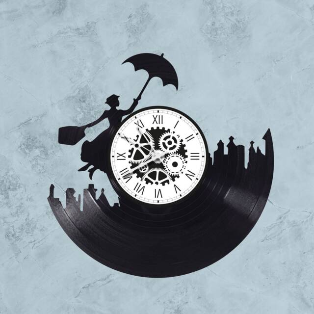 Mary Poppins Theme 33 Rpm Vinyl Record Clock - image 1