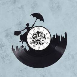 Mary Poppins Theme 33 Rpm Vinyl Record Clock - thumbnail 1