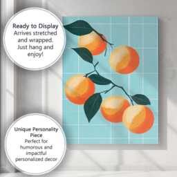 Modern Apricot Fruit Botanical Illustration Canvas Wall Art Print Decor Picture Ready To Hang - thumbnail 3