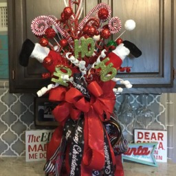 Santa Leg Christmas Tree Topper Whimsical Holiday Decor - thumbnail 3