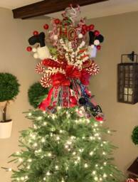 Santa Leg Christmas Tree Topper Whimsical Holiday Decor