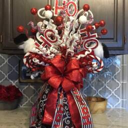 Santa Leg Christmas Tree Topper Whimsical Holiday Decor - thumbnail 2