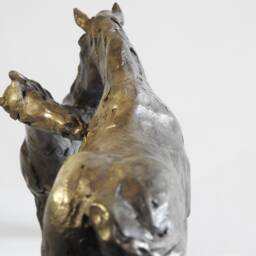 Arab & Goliath Bronze Horse Sculpture Clydesdale & Arabian Art By Kindrie Grove - thumbnail 3