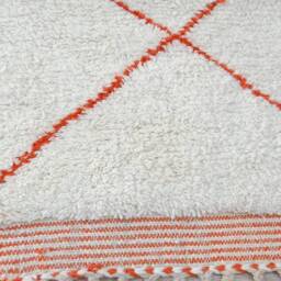 Authentic Moroccan Wool Rug, Blue Patterns. Beni Ourain Berber Carpet, Floor Seating, Bohemian Bedside Woven Wool. 67x98 Inch - thumbnail 4