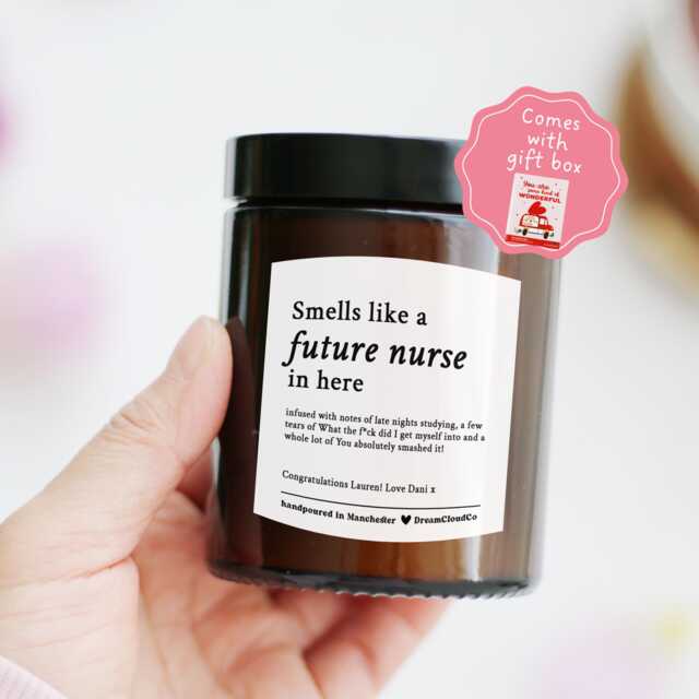 Graduation Gift For Future Nurse Nursing Student Daughter Son - Funny Custom University Candle Present New Job Graduate - image 1