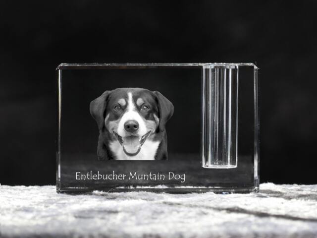 Entlebucher Mountain Dog , Crystal Pen Holder With Dog, Souvenir, Decoration, Limited Edition, Collection - image 1