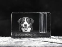 Entlebucher Mountain Dog , Crystal Pen Holder With Dog, Souvenir, Decoration, Limited Edition, Collection - thumbnail 1