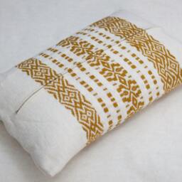 Unique Mustard Pillow Cases - Wool Handwoven Design - thumbnail 2