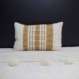 Unique Mustard Pillow Cases - Wool Handwoven Design - thumbnail 3