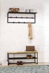 Steel Hanger With A Shelf - Haral 60 cm Wide. Industrial Steel For The Hall, Towel Rail Bathroom - thumbnail 1