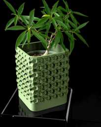 3D Printed Geometric Square Planter Modern Indoor Plant Pot - thumbnail 1