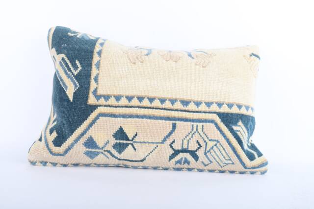 Handwoven Kilim Pillow Cover 16x24 Turkish Wool Cushion - image 1