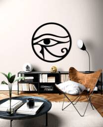 Horus Eye Metal Wall Art, Ancient Egyptian Hieroglyphs, , Spiritual Symbol Sign, Ra Wall Decor, Mystic Hangings - thumbnail 1