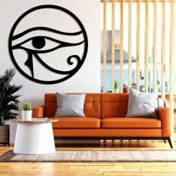 Horus Eye Metal Wall Art, Ancient Egyptian Hieroglyphs, , Spiritual Symbol Sign, Ra Wall Decor, Mystic Hangings - thumbnail 2