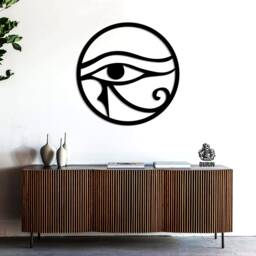 Horus Eye Metal Wall Art, Ancient Egyptian Hieroglyphs, , Spiritual Symbol Sign, Ra Wall Decor, Mystic Hangings - thumbnail 3