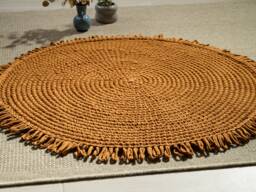 Rust Trendy Rug, Round Carpet For Nursery, Crochet Peach Rug Living Room, Area Knitted 16 Sizes & 37 Colors