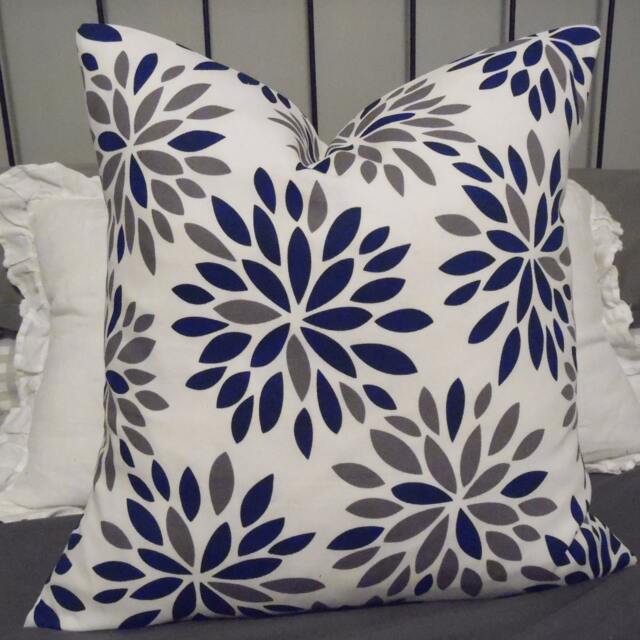 New Print.blue.grey.white.pillow Covers.slipcovers.toss Pillows.throw Pillows. Accent Pillows.cushion Covers.farmhouse Pillows.blue Pillow - image 1