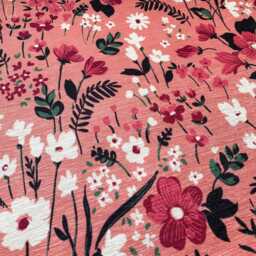 Pink Floral Chenille Cushion Cover, Double Sided Print, Oeko-Tex - thumbnail 2