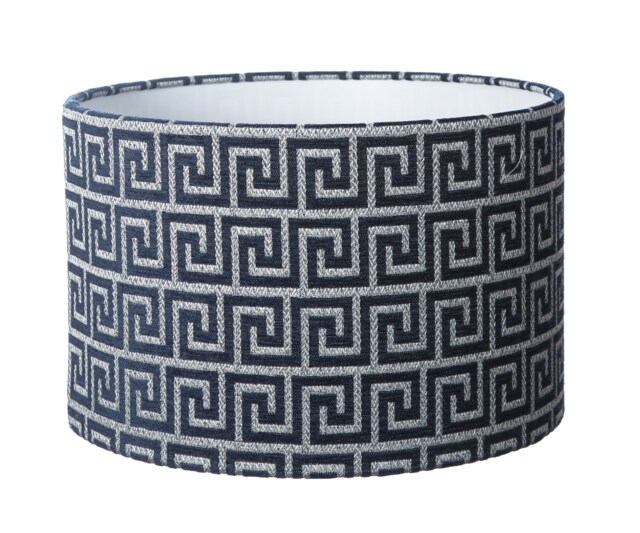 Hand Made Athens Design Indigo Blue Drum Lampshade