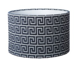 Hand Made Athens Design Indigo Blue Drum Lampshade