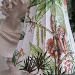 Cordless Touch Lamp. Decoupaged Monkey in The Jungle Usb Rechargeable Table Lamp.hand Decorated.four Base Colours - thumbnail 3