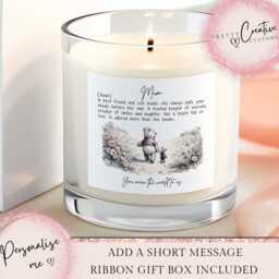 Personalised Mum Scented Candle, Mom Birthday Gift, Mother Card, Classic Pooh Quote Gifts For Her, Christmas Gifts - thumbnail 1