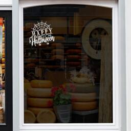 Happy Halloween Cobweb Window Sticker Pumpkin Cobwebs Shop Decal Retail Store Front Display Vinyl - thumbnail 3