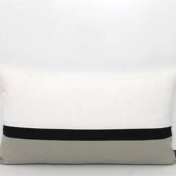 White, Black & Light Grey Color Block Pillow Cover All Sizes, Home Gifts For You - thumbnail 2