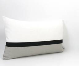White, Black & Light Grey Color Block Pillow Cover All Sizes, Home Gifts For You - thumbnail 1