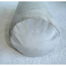 "Beige Velvet Cylinder Bolster Pillow Cover 6x16 Round Ended End Cushion Sham Case 16""x6" - thumbnail 3