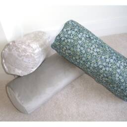 "Beige Velvet Cylinder Bolster Pillow Cover 6x16 Round Ended End Cushion Sham Case 16""x6" - thumbnail 4