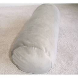 "Beige Velvet Cylinder Bolster Pillow Cover 6x16 Round Ended End Cushion Sham Case 16""x6" - thumbnail 2