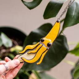 Banana Fused Glass Suncather. Kitchen Decor, Funny Wall Sun Catcher, Nursery Window Hangings, Mother's Gift - thumbnail 4