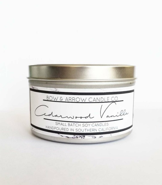 8 Oz Natural Soy Candle Cedarwood Vanilla Scented - Tin Cedar Candle- Masculine - image 1