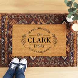 Bless This Home Personalized Doormat - Custom Family Name Coir Door Mat Housewarming Or Wedding Gift - thumbnail 3