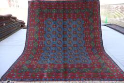5x7 Blue Bukhara Rug Ft 5'2x6'6 Soft Pile Veg Dyes Afghan Handmade Wool Area Rug, Oriental Turkmen Tribal Living Room - thumbnail 1