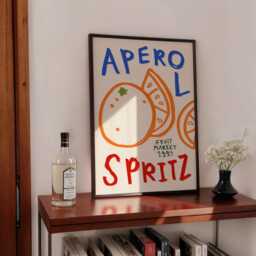 Aperol Spritz Print, Print Wall Art, Cocktail Kitchen Home Decor, Bar, Inspo, Unframed - thumbnail 3