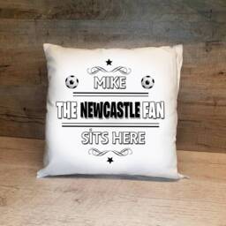 Personalised Newcastle Fan Cushion. With Any Name. Football Fan Cushion Fc Personalised Gift - thumbnail 2