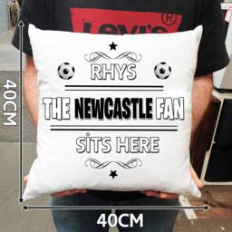 Personalised Newcastle Fan Cushion. With Any Name. Football Fan Cushion Fc Personalised Gift - thumbnail 3
