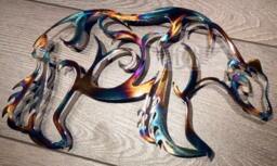 Polar Bear Metal Wall Art Heat Colored Steel Decor
