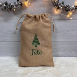Personalised Santa Sack, Christmas Custom Burlap Gift Bag, Stocking, Bag - thumbnail 3