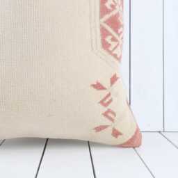 Turkish Kilim Pillow Cover - 20x20 Inch Vintage Anatolian Home Decor - thumbnail 2